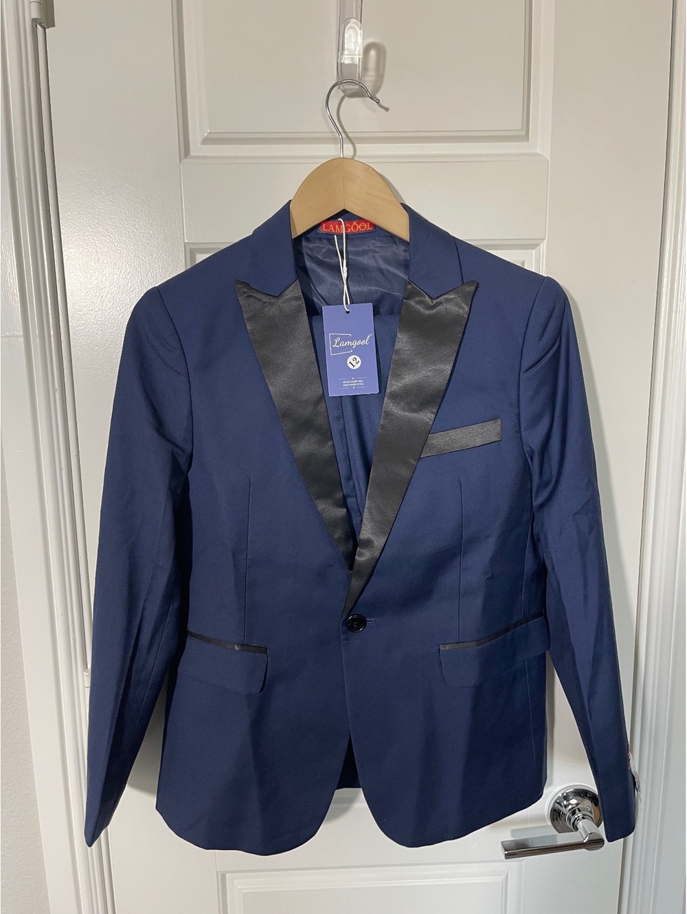 Boys Suits for Kids Size 12 Navy Blue 2 Pieces Notch Lapel K157